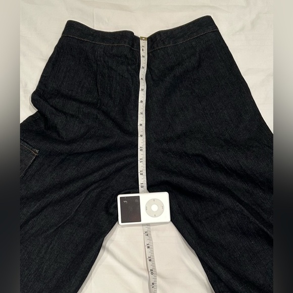 NWOT Vintage CLUB MONACO Women's Blue Dark Wash Wide Leg Cargo Crop Jeans Sz 8 - Picture 6 of 12